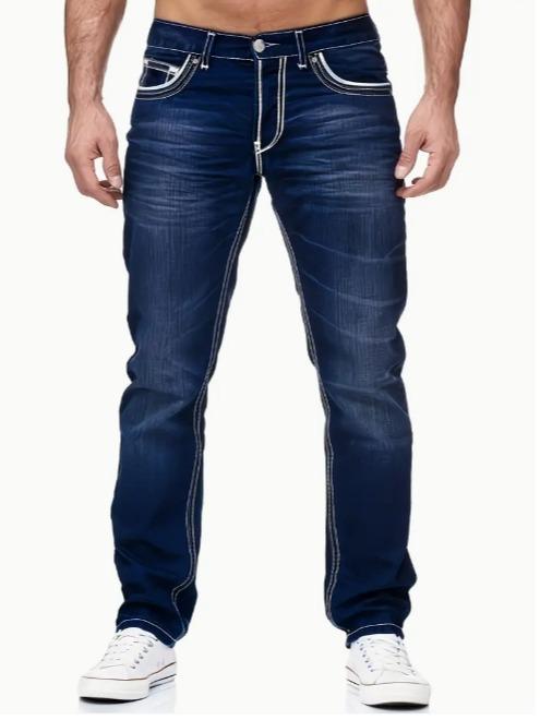 Men's Comfy Street Style Distressed Denim Pants With Pockets