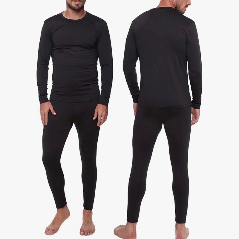 Two pack Men's Winter Thermal Set Long Johns fleece top and bottom  warm Underwear, Menswear