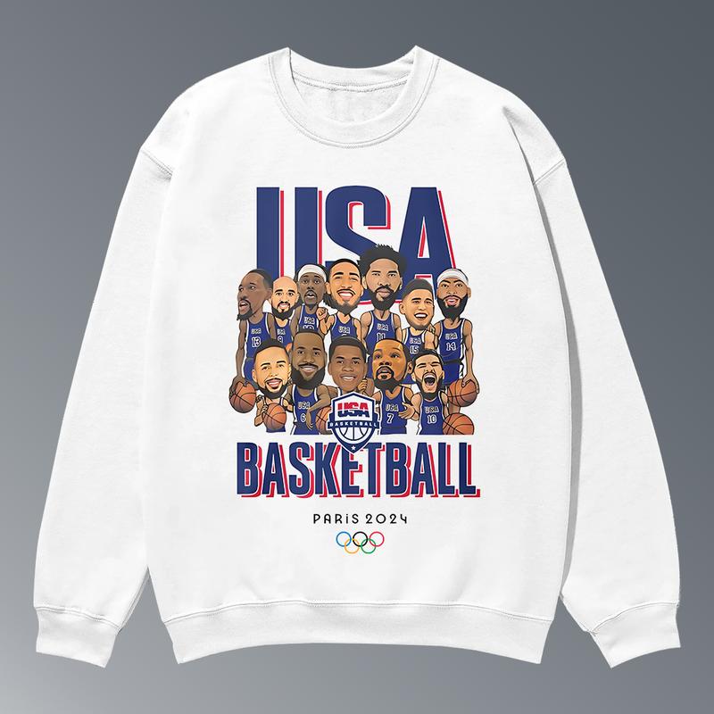 LEBRON'S T-shirt USA Basketball Olympic 2024, Hiphop Retro Vintage 90s Graphic Basketball Shirt, Basketball Fan, Team USA 2024 Shirt Crewneck Cotton