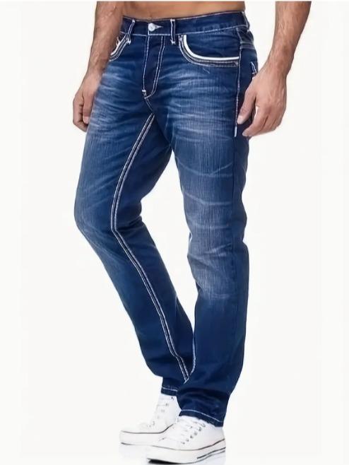 Men's Comfy Street Style Distressed Denim Pants With Pockets