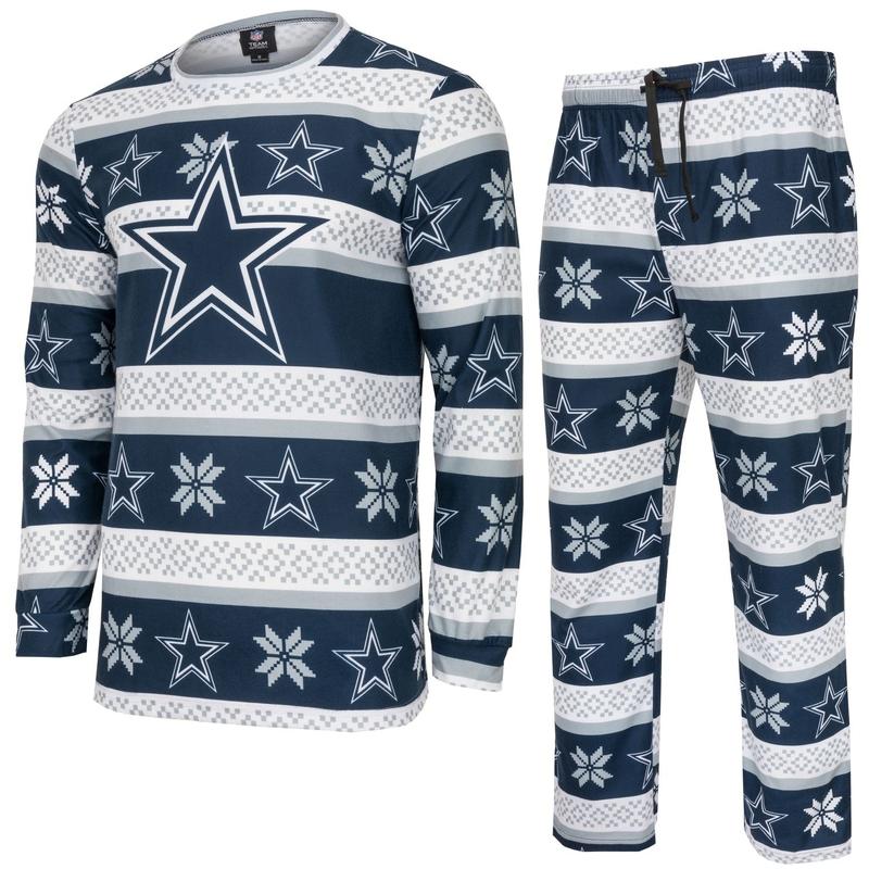 Dallas Teams Winter XMAS Pajama Pants Longsleeve Holiday Set