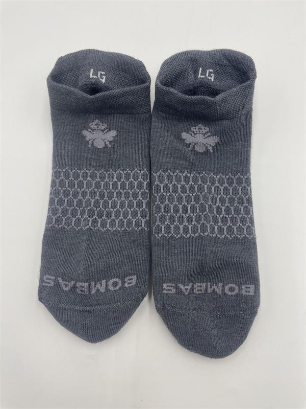 4 Pairs Bombas Honeycomb Men Women's Gray Ankle Sock Size L