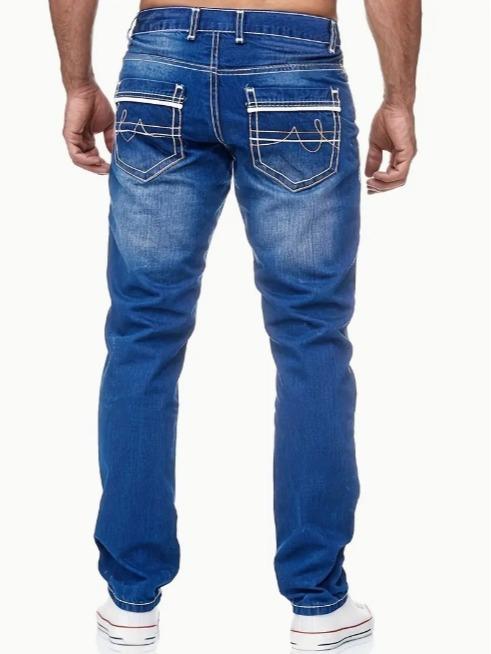 Men's Comfy Street Style Distressed Denim Pants With Pockets