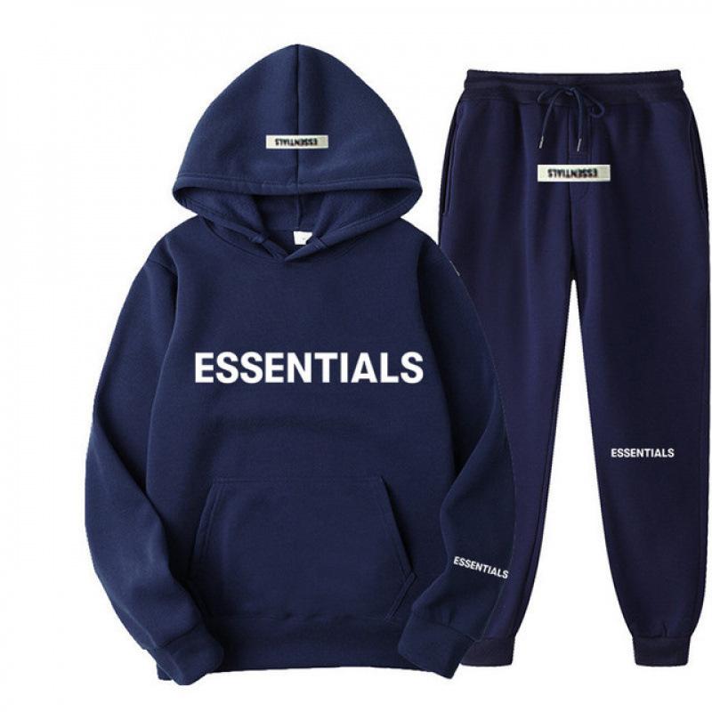 2024 Essentials New Men's and Women's Long Sleeve Sweatshirt Sweatpants Set Pullover Hoodie