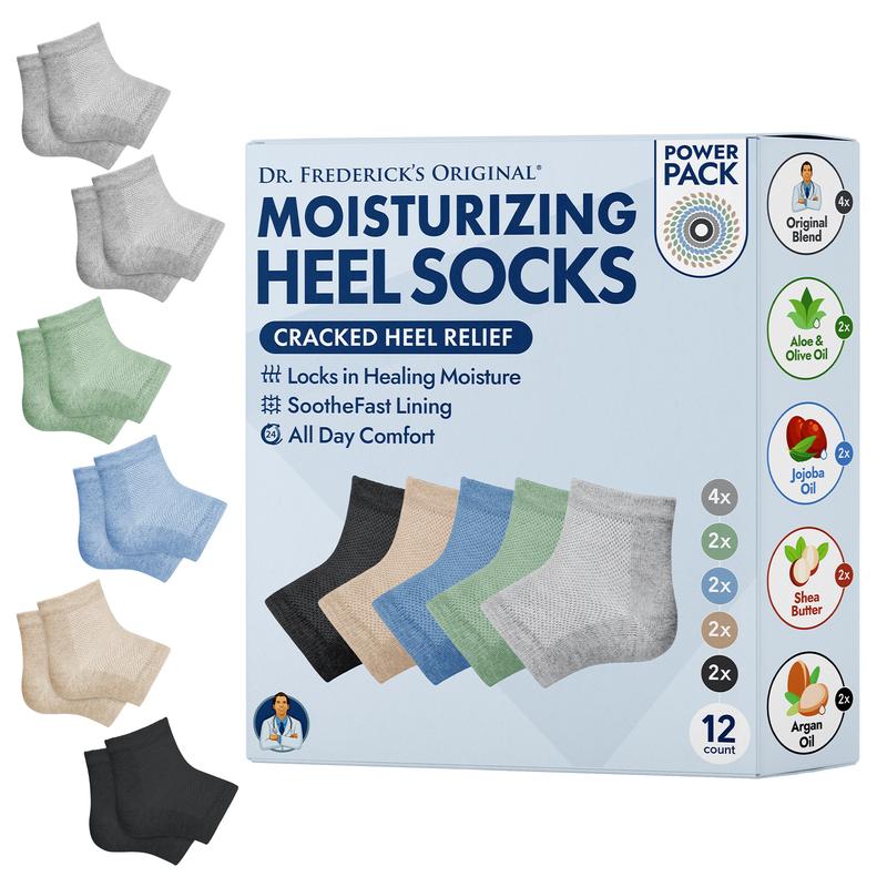 Dr. Frederick's Moisturizing Heel Socks - Power Pack - 6 Pairs