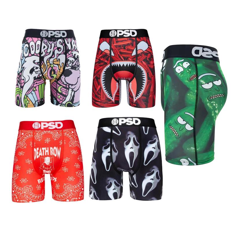 Men's Print PSD underwear Boxer Shorts Fashion Print Underpants Panties Elastic Innerwear Quick Dry Sports Runtz PSD Boxers Sports underwear