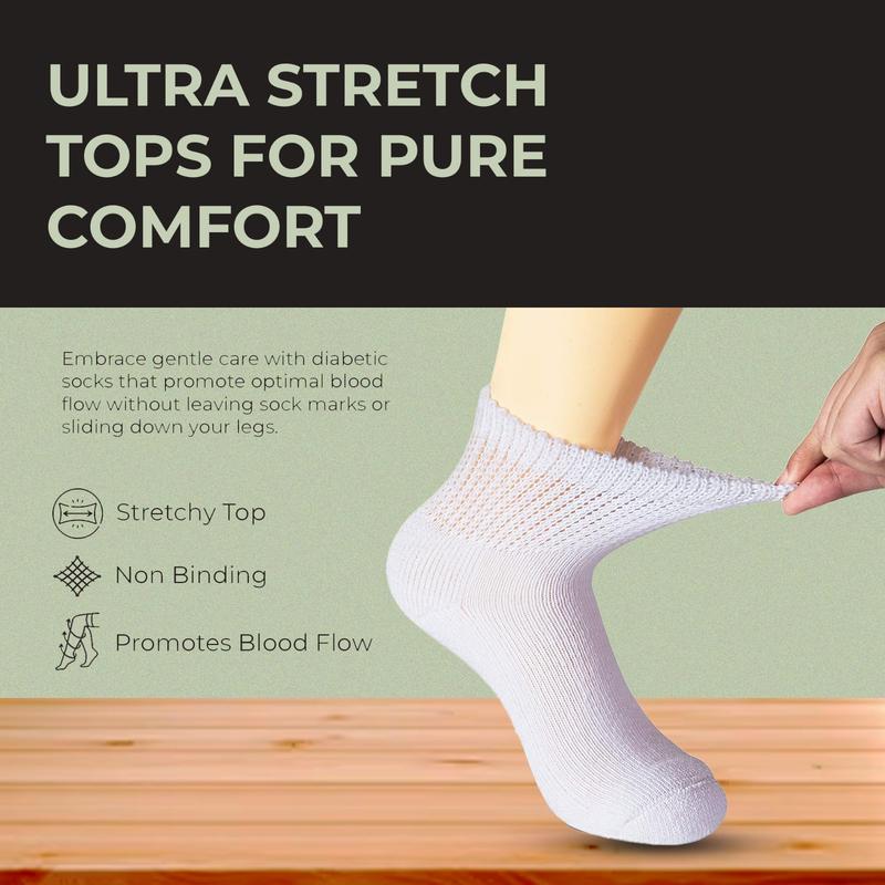 Araam Premium Cotton Ankle Socks For Men & Women - Comfortable, Seamless, Non-Binding Socks For Diabetics, Pregnancy, Nurses, Athletic, & All-Day Wear