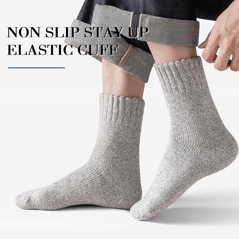 5 Pairs  Socks Mens, Thick Warm Winter Socks, Soft  Hiking Socks, Casual Crew Socks for Men