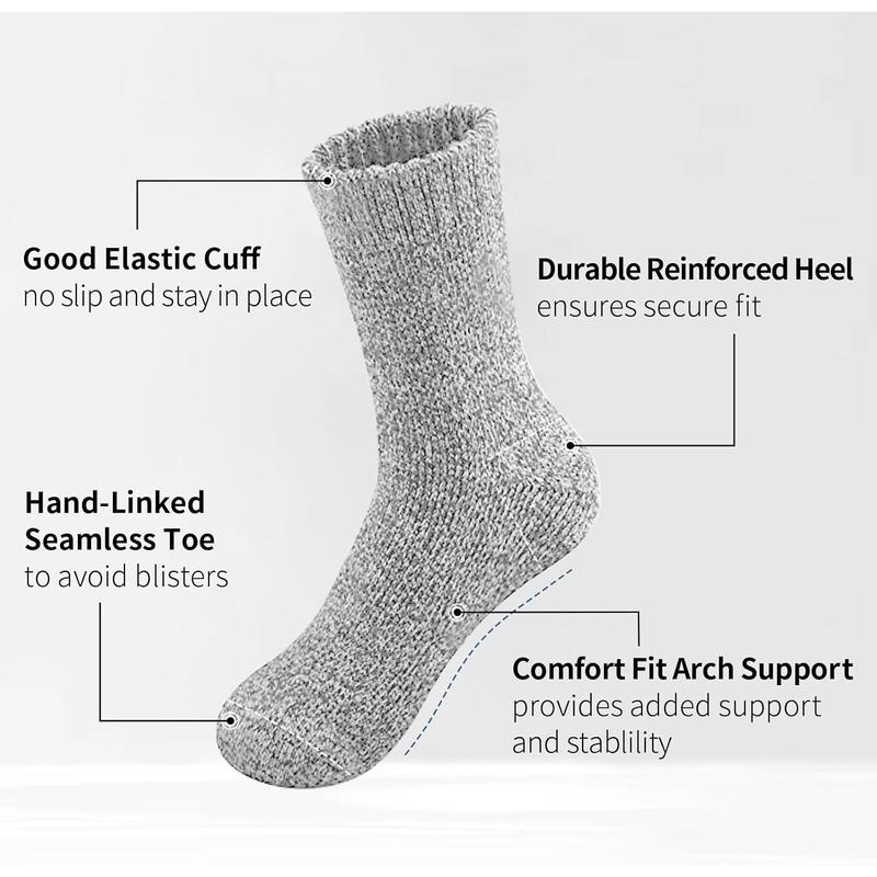 5 Pairs  Socks Mens, Thick Warm Winter Socks, Soft  Hiking Socks, Casual Crew Socks for Men