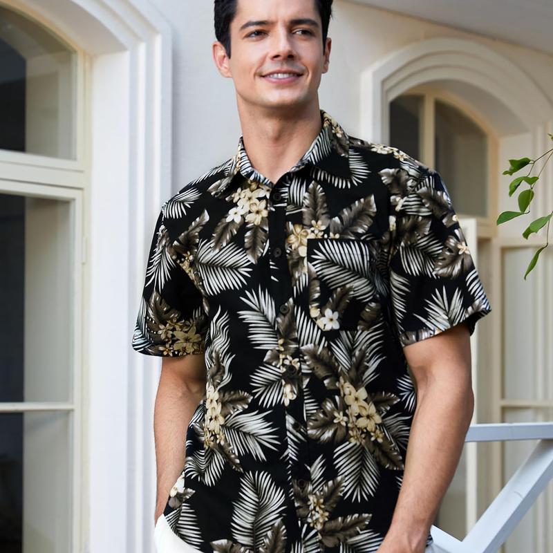 Hawaiian Shirt for Men Short Sleeve Button Down Shirt Men Casual Summer Tropical Beach Aloha Shirts for Men Hawaii Party Menswear Top Menswear Top