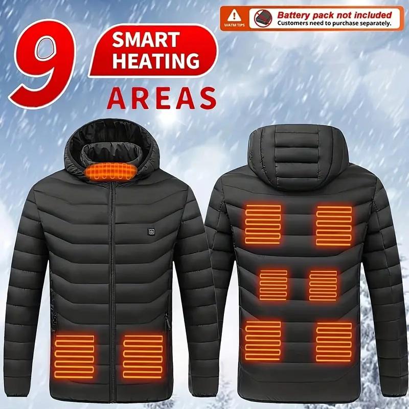 Men's Smart Heating Jacket - USB Powered, 3 Adjustable Temperature Settings, Hooded Winter Coat for Outdoor Activities winter jacket softshell jacket