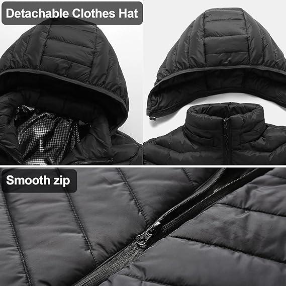 Men's Smart Heating Jacket - USB Powered, 3 Adjustable Temperature Settings, Hooded Winter Coat for Outdoor Activities winter jacket softshell jacket