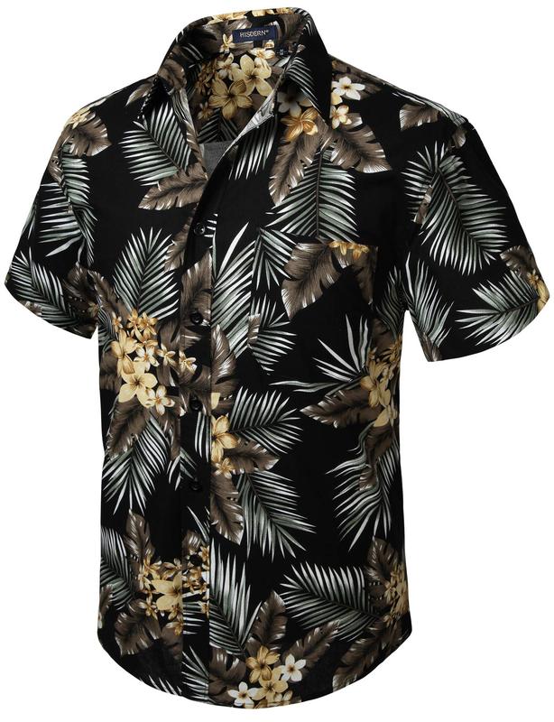 Hawaiian Shirt for Men Short Sleeve Button Down Shirt Men Casual Summer Tropical Beach Aloha Shirts for Men Hawaii Party Menswear Top Menswear Top