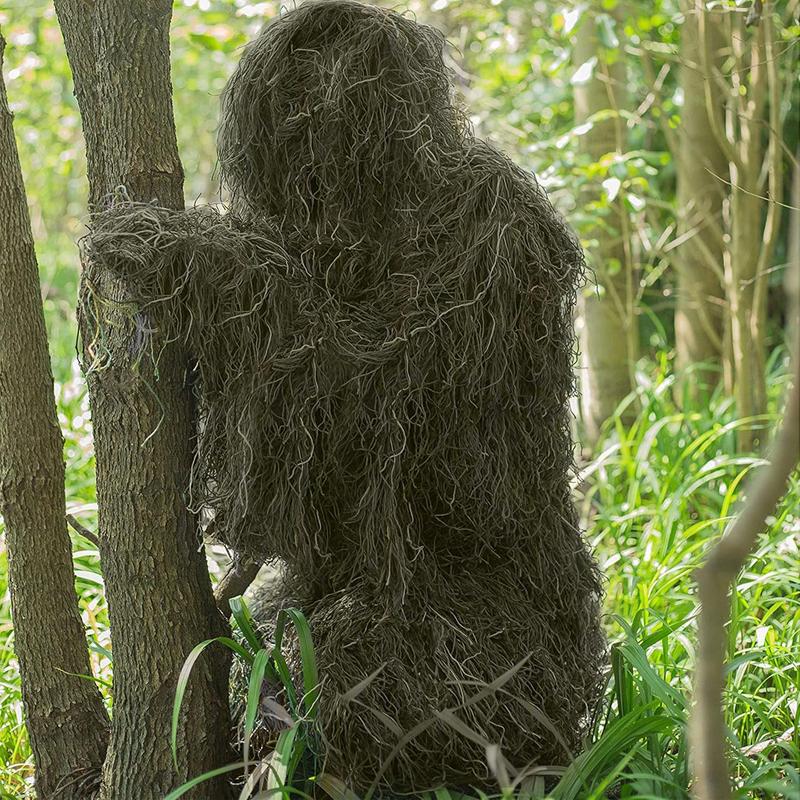 Slendor 6 in 1 Ghillie Suit, 3D Camouflage Hunting Apparel Camo Hunting Clothes, Bushman Costume Suitable for Men, Hunters