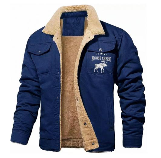 Men's Retro Western Winter Fleece Jacket | Warm Lined Trucker Jacket with Multi-Pockets