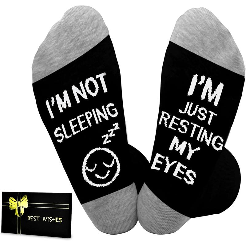 Birthday Gifts for Dad Stocking Stuffers for Men Husband Grandpa, I'm Not Sleeping I'm Just Resting My Eyes Socks, Stocking Stuffers, Christmas Gifts, White Elephant Gifts