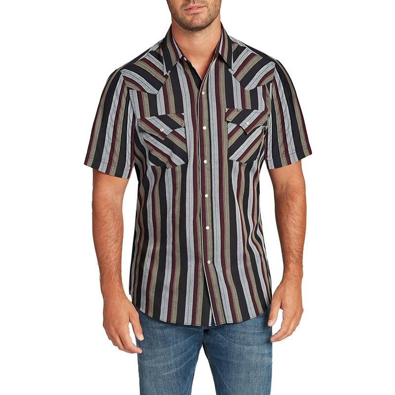 Men's Ely Cattleman Short Sleeve Stripe Western Snap Shirt