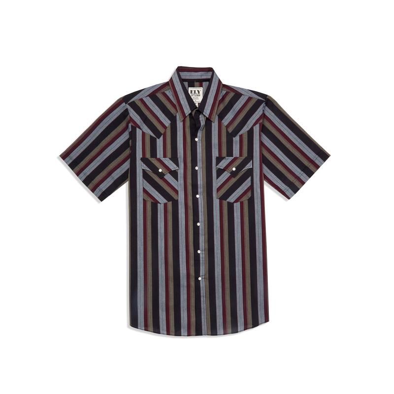 Men's Ely Cattleman Short Sleeve Stripe Western Snap Shirt