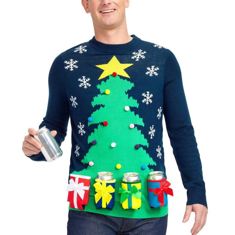 Men's Christmas Tree with Beer Holsters Ugly Christmas Sweater