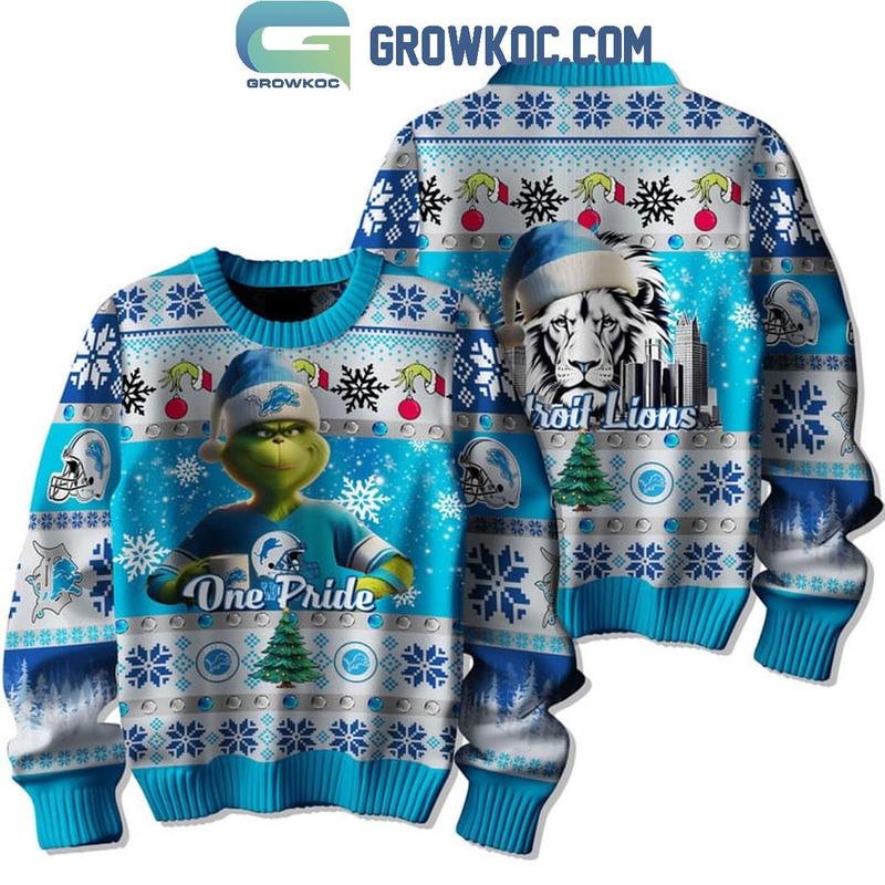 Detroit Lions One Pride Football 2024 Christmas Ugly Sweater