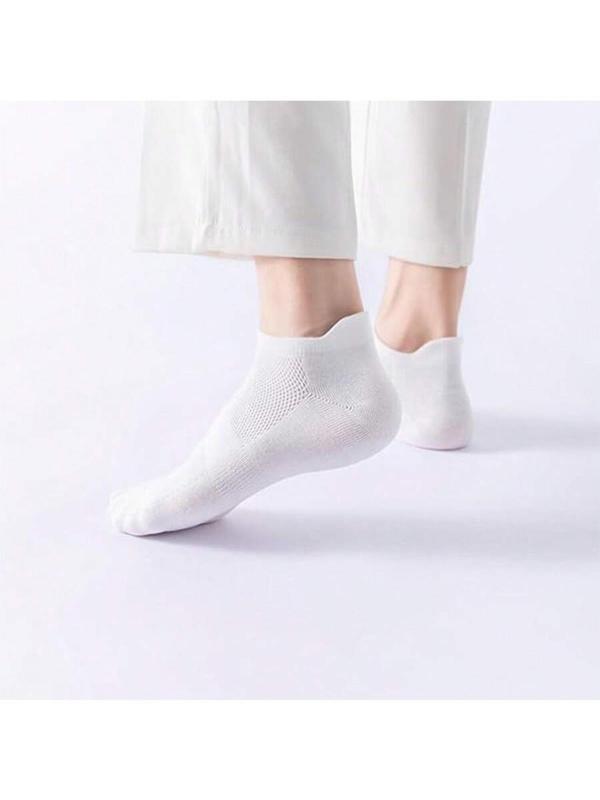 Men's Solid Color Simple Ankle Socks, Casual Moisture Wicking Socks, Soft Comfy Breathable Socks for All Seasons Daily Wear